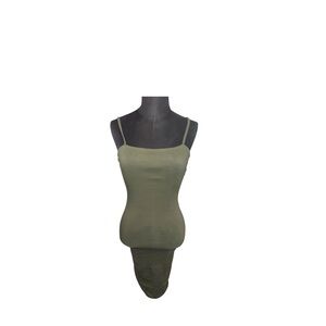 🤍𝐊𝐎𝐎𝐊𝐀𝐈 𝐀𝐑𝐈𝐓𝐙𝐈𝐀 𝐕𝐈𝐍𝐓𝐀𝐆𝐄 Olive Green Open Back Tie Mini Dress 🤍